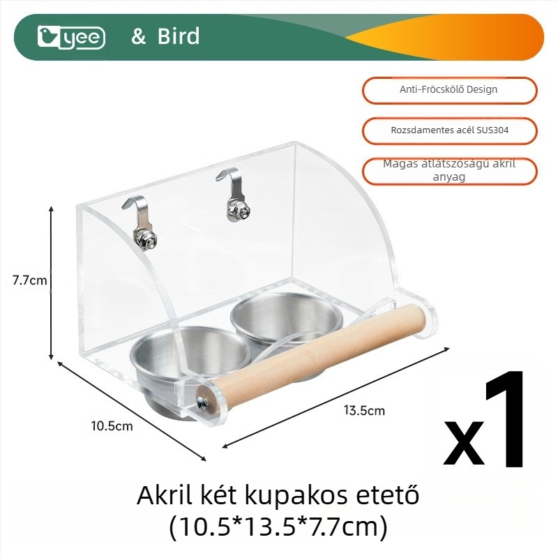yee papagáj automata etető madár pelyvaelválasztás szóródásgátló fröccsenésgátló xuanfeng bazsarózsa ivóvíz etetés speciális kellékek
