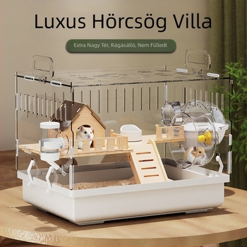 Hörcsögketrec Golden Bear különleges akril nagy átlátszó luxus villa tenyészdoboz kellékek játékok olcsó készlet