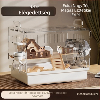 Hörcsögketrec Golden Bear különleges akril nagy átlátszó luxus villa tenyészdoboz kellékek játékok olcsó készlet