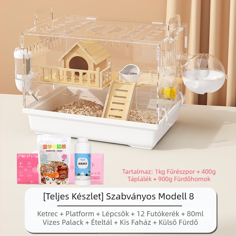 Hörcsögketrec Golden Bear különleges akril nagy átlátszó luxus villa tenyészdoboz kellékek játékok olcsó készlet