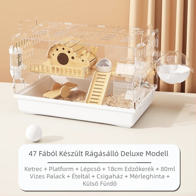 Hörcsögketrec Golden Bear különleges akril nagy átlátszó luxus villa tenyészdoboz kellékek játékok olcsó készlet