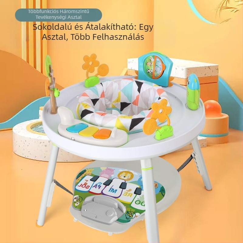 Határokon átnyúló bébi ugrálószék, multifunkcionális, boldog tanulási asztal, aktivitásasztal, ugrálószék, zene, bébi fitnesz keret, külkereskedelem