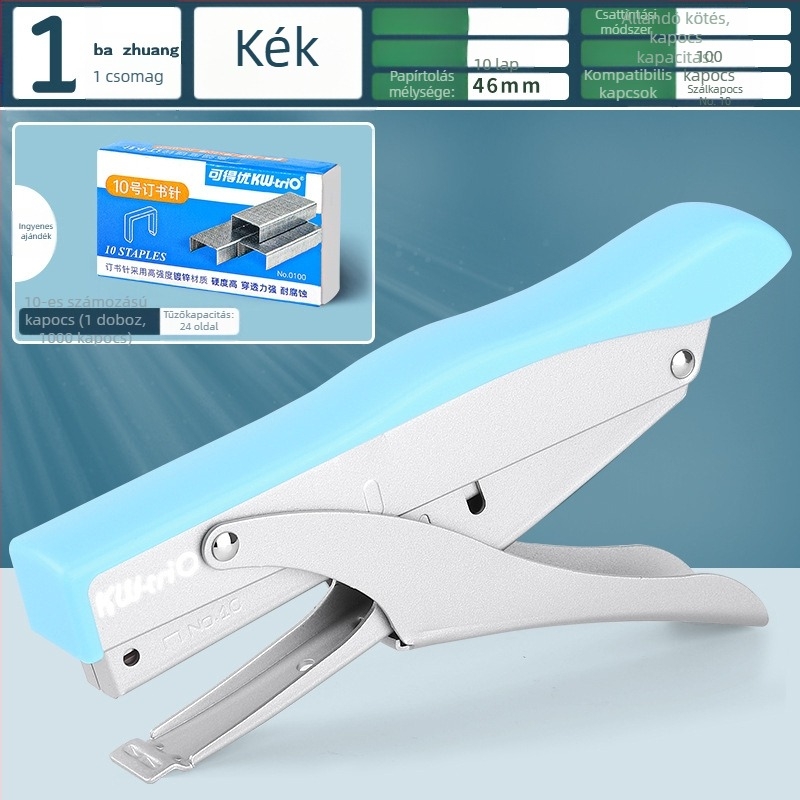 Munkatakarékos kézi tűzőgép, multifunkcionális kereskedelmi tűzőgép vastag könyvekhez, diákirodai használatra, nagy méret, nagyméretű otthoni kötés