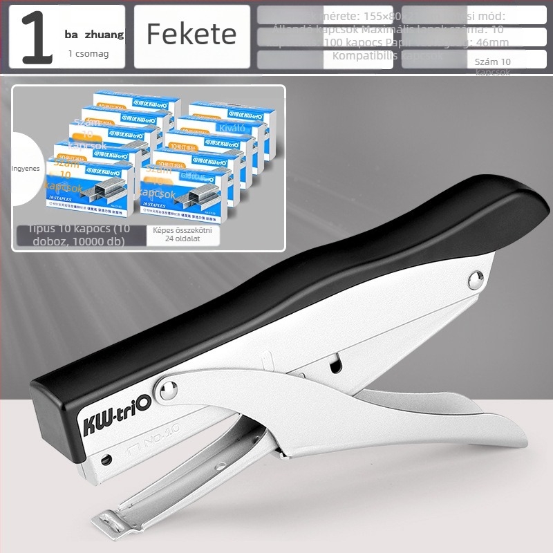 Munkatakarékos kézi tűzőgép, multifunkcionális kereskedelmi tűzőgép vastag könyvekhez, diákirodai használatra, nagy méret, nagyméretű otthoni kötés