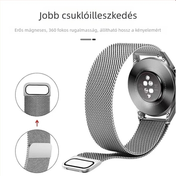 Milanese mágneses GT6 rozsdamentes acél óraszíj 22 mm, Huawei Watch54 Samsung Xiaomi S4 Garmin készülékhez