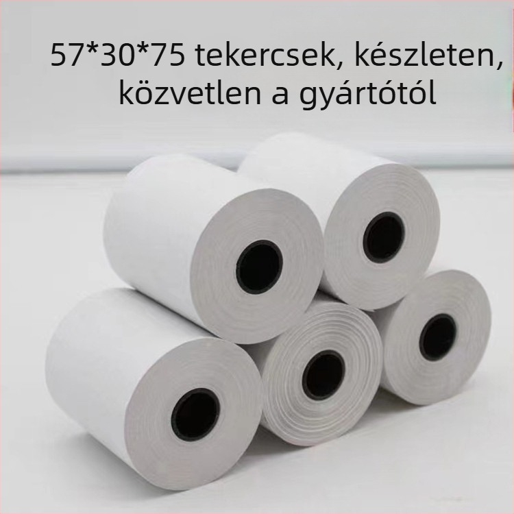 Termikus pénztárgéppapír 5730-5740-5750 szupermarketi nyugta 8060 nyomtatópapír konyhai sorhoz kis fekete tubus nagykereskedelem