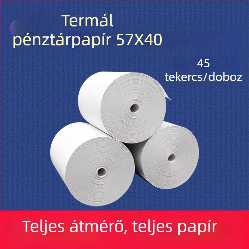 Termikus pénztárgéppapír 5730-5740-5750 szupermarketi nyugta 8060 nyomtatópapír konyhai sorhoz kis fekete tubus nagykereskedelem