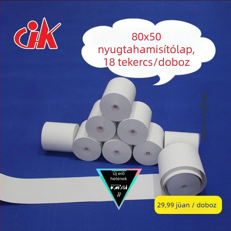 Termikus pénztárgéppapír 5730-5740-5750 szupermarketi nyugta 8060 nyomtatópapír konyhai sorhoz kis fekete tubus nagykereskedelem