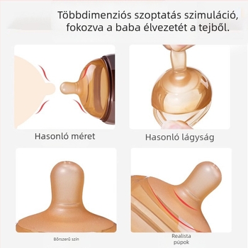 Szilikon cumisüveg újszülötteknek, 6 hónapos kortól, ív alakú cumi anyatejjel