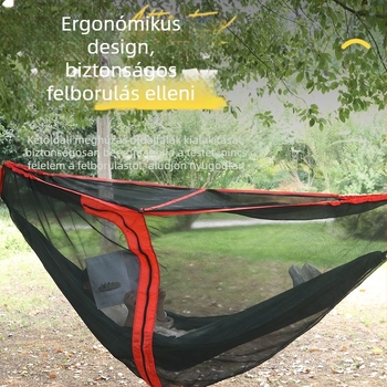 Kültéri függőágy szúnyogháló gézhuzat titkosított vastagított szúnyogriasztó háló gézhuzat levehető levehető függőágy szúnyogháló