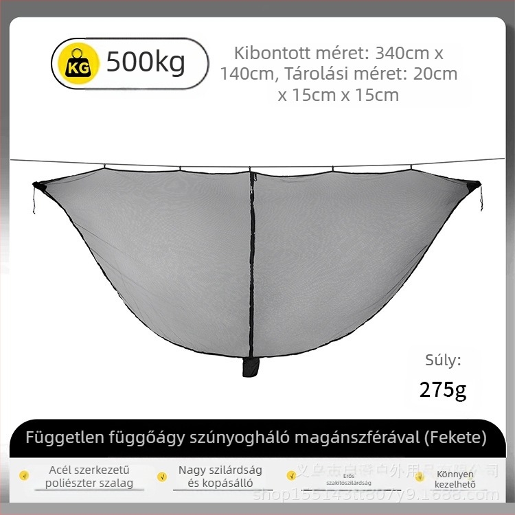 Kültéri függőágy szúnyogháló gézhuzat titkosított vastagított szúnyogriasztó háló gézhuzat levehető levehető függőágy szúnyogháló