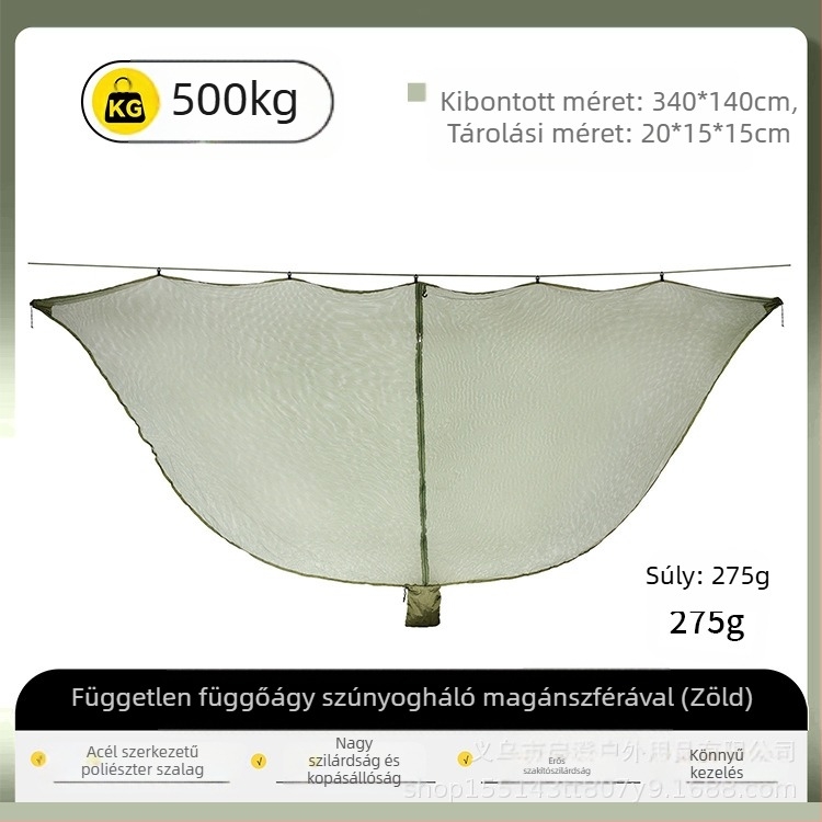 Kültéri függőágy szúnyogháló gézhuzat titkosított vastagított szúnyogriasztó háló gézhuzat levehető levehető függőágy szúnyogháló