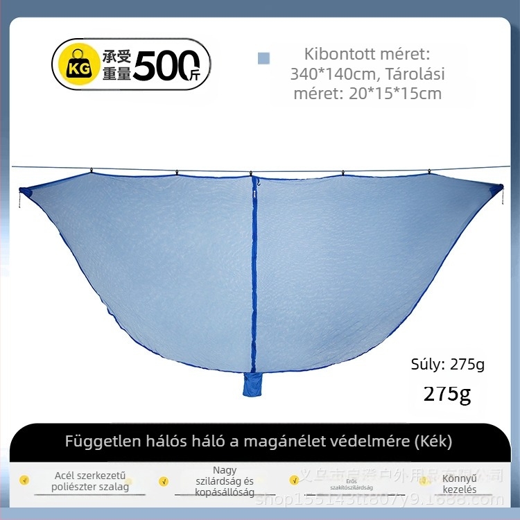Kültéri függőágy szúnyogháló gézhuzat titkosított vastagított szúnyogriasztó háló gézhuzat levehető levehető függőágy szúnyogháló