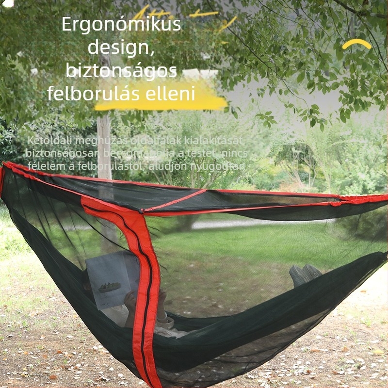 Kültéri függőágy szúnyogháló gézhuzat titkosított vastagított szúnyogriasztó háló gézhuzat levehető levehető függőágy szúnyogháló