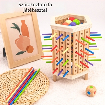 Határokon átnyúló gyermekeknek szóló fapálcika-játék bébi oktató dobókocka szín szülő-gyermek interaktív matematika Montessori fajátékok