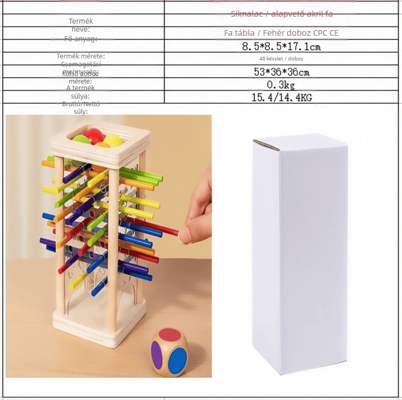 Határokon átnyúló gyermekeknek szóló fapálcika-játék bébi oktató dobókocka szín szülő-gyermek interaktív matematika Montessori fajátékok