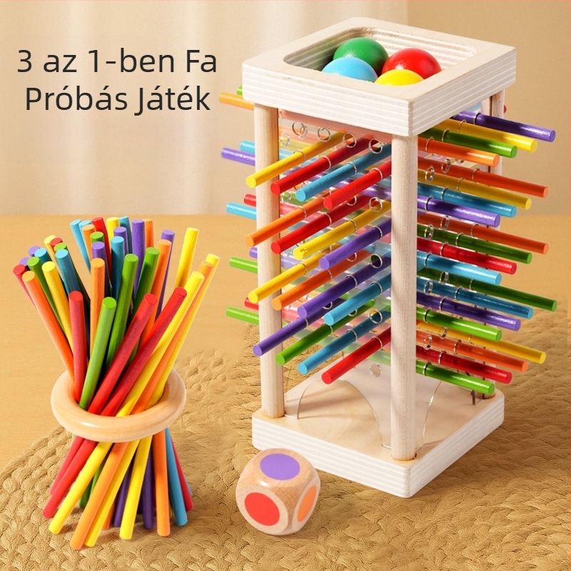 Határokon átnyúló gyermekeknek szóló fapálcika-játék bébi oktató dobókocka szín szülő-gyermek interaktív matematika Montessori fajátékok