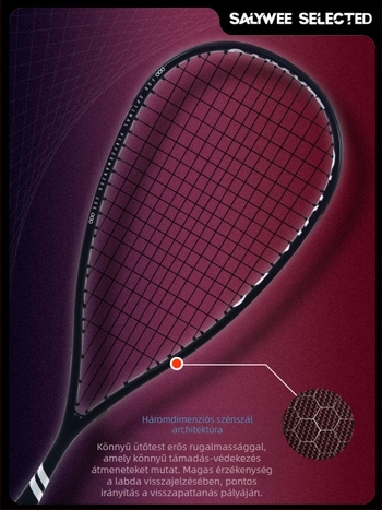 Salywee továbbfejlesztett, teljes karbonból készült, professzionális sport squash ütő Olivia 2.0 integrált, ultrakönnyű, 155±5g
