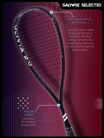 Salywee továbbfejlesztett, teljes karbonból készült, professzionális sport squash ütő Olivia 2.0 integrált, ultrakönnyű, 155±5g