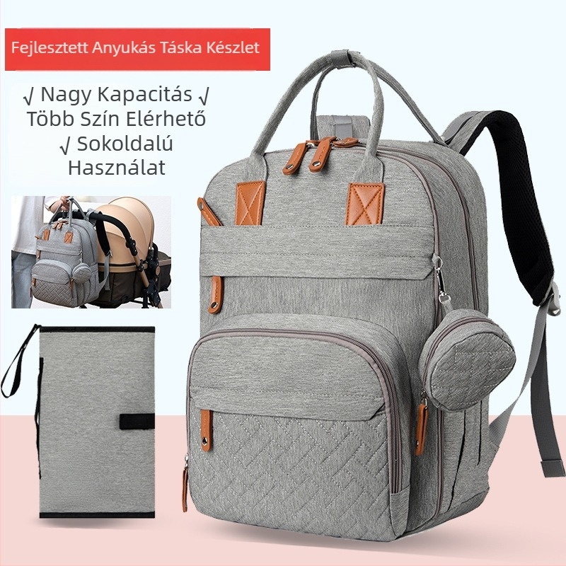 Határokon átnyúló új, multifunkcionális, hordozható, just-in-time táska, Baoma hátizsák, nagy kapacitású anya-baba táska, vizeletpárna
