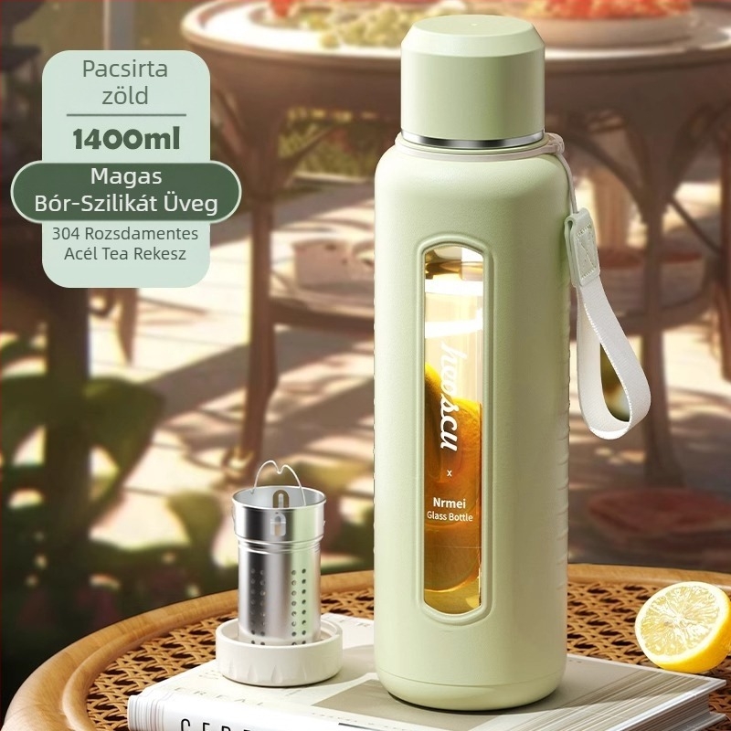 Enermei üveg vizespohár nagy kapacitású lányoknak új tea vízelválasztásos tea hordozható nyári cseppálló magas hőmérsékletnek ellenálló