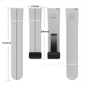 20/22 mm-es mágneses, összecsukható csattal ellátott Samsung Watch 5/4/3 Huawei Gt3/2 Pro szilikonszíjhoz alkalmas