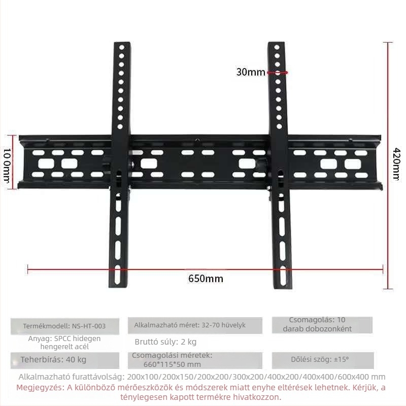 TV-tartó, TV-állvány, TV-állvány, teleszkópos TV-állvány, 14-120 hüvelykes, nagykereskedelmi árú fali tartó