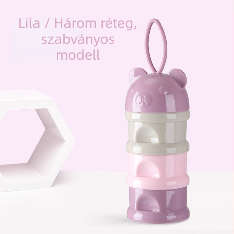 Hordozható baba tejpor doboz, táplálékkiegészítő, baba csomagolás, kis méretű rizspor doboz, lezárt tejpor tároló tartály