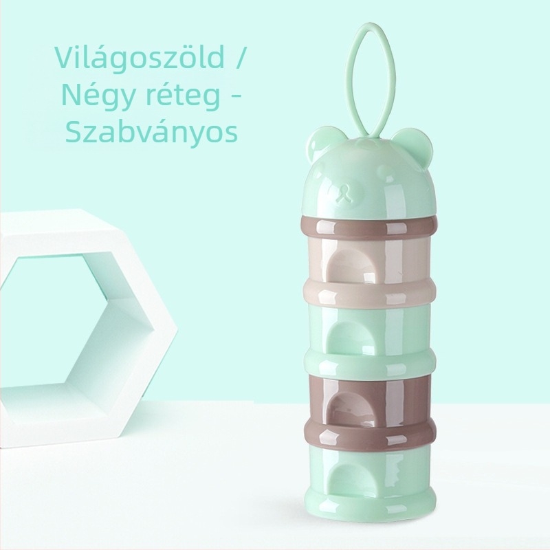 Hordozható baba tejpor doboz, táplálékkiegészítő, baba csomagolás, kis méretű rizspor doboz, lezárt tejpor tároló tartály