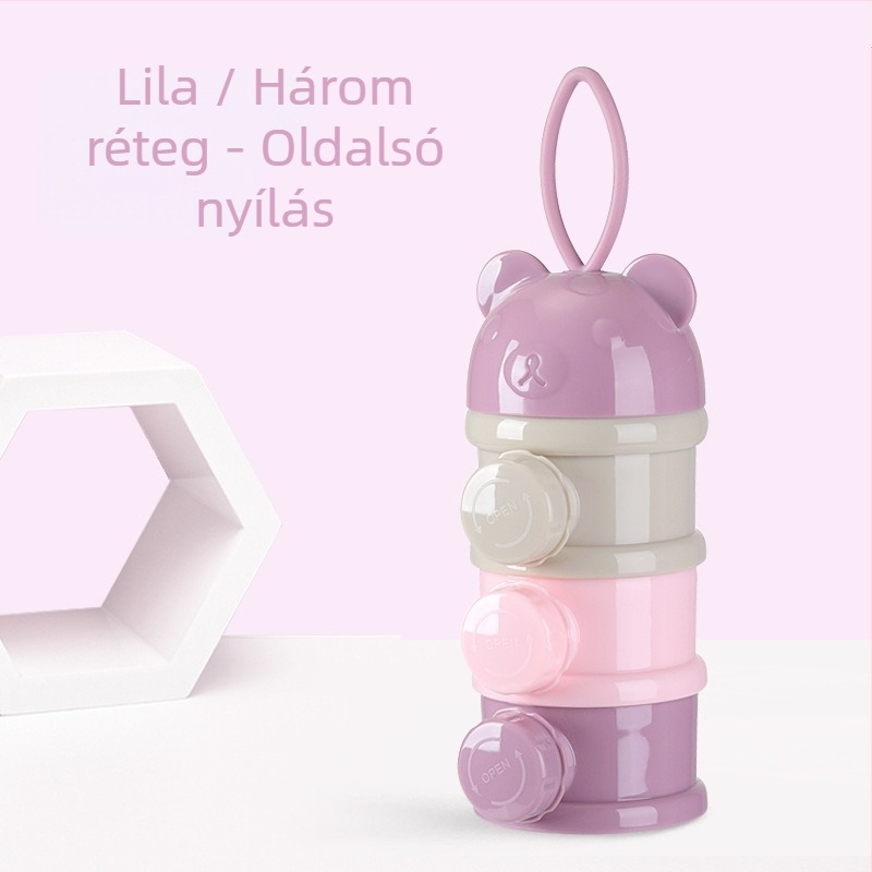 Hordozható baba tejpor doboz, táplálékkiegészítő, baba csomagolás, kis méretű rizspor doboz, lezárt tejpor tároló tartály