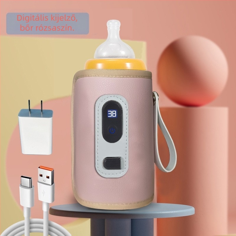 Cumisüveg termoszkészlet gyerekeknek univerzális kültéri hordozható termosztatikus tejmelegítő USB baba otthoni fűtőkészlet határokon átnyúló