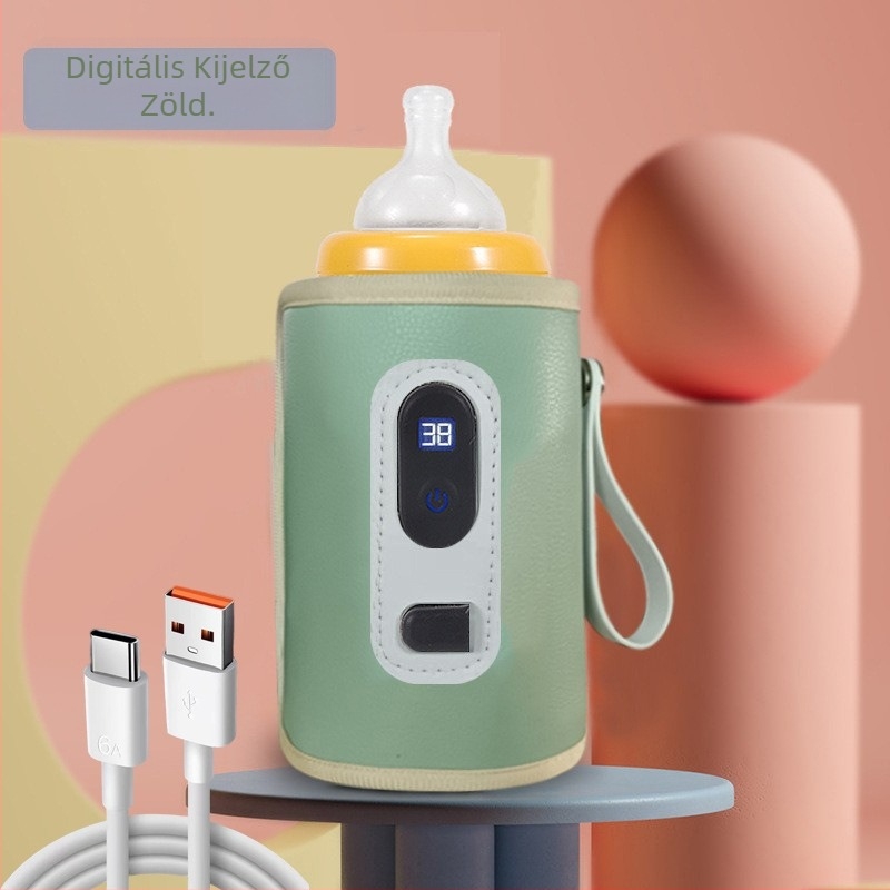 Cumisüveg termoszkészlet gyerekeknek univerzális kültéri hordozható termosztatikus tejmelegítő USB baba otthoni fűtőkészlet határokon átnyúló