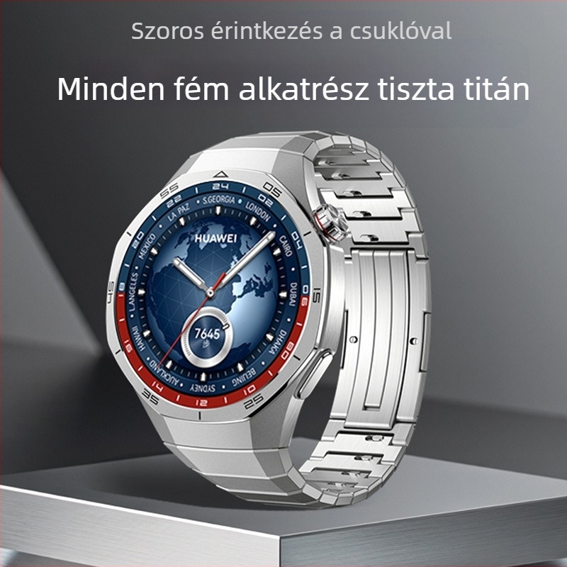 Alkalmas Huawei Gt5/Pro Watch titánötvözet tiszta titán szíjhoz Gt4/Watch5/4/6 üzleti stílusú óraszíjhoz