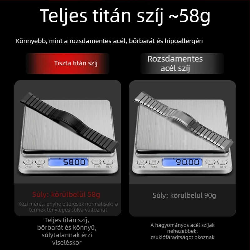 Alkalmas Huawei Gt5/Pro Watch titánötvözet tiszta titán szíjhoz Gt4/Watch5/4/6 üzleti stílusú óraszíjhoz