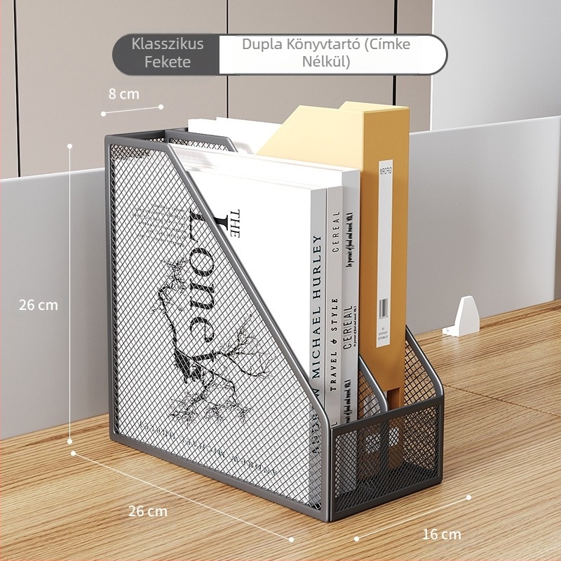 Könyves állvány asztali irattartó fém tároló állvány doboz adattároló többrétegű irattartó mappa irattároló állvány