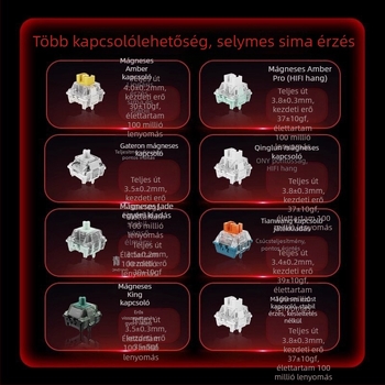 Hot plug 68 késleltetésű eSports HED60 billentyűzet mágneses tengelyű, teljes billentyűs, 68 billentyűs, alacsony érzékenységű, MA61