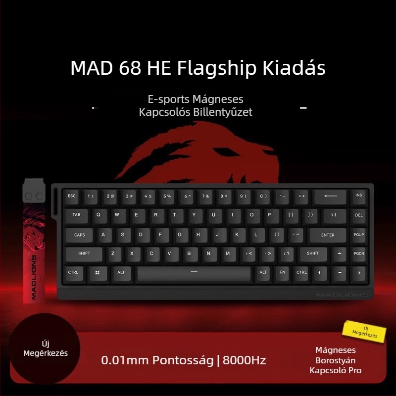 Hot plug 68 késleltetésű eSports HED60 billentyűzet mágneses tengelyű, teljes billentyűs, 68 billentyűs, alacsony érzékenységű, MA61