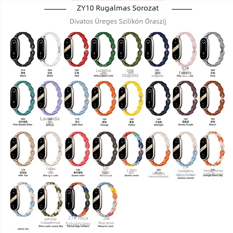 Alkalmas Xiaomi Mi Band 9 óraszíjhoz, divatos kivágott karkötő, szilikon óraszíj, Xiaomi 8 univerzális, privát modell, csere karkötő