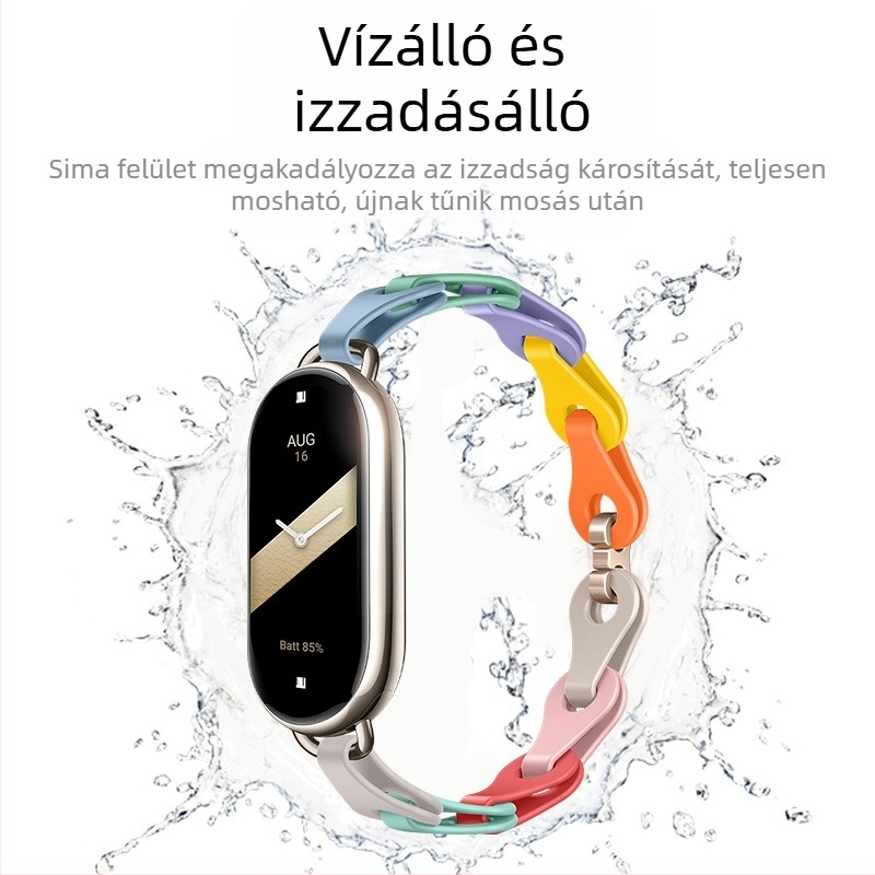 Alkalmas Xiaomi Mi Band 9 óraszíjhoz, divatos kivágott karkötő, szilikon óraszíj, Xiaomi 8 univerzális, privát modell, csere karkötő
