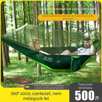 Kemping függőágy kültéri borulásgátló nyári egy- és kétszemélyes kempingtárgy szúnyoghálóval háztartási szúnyogvédelmi hinta függőágy