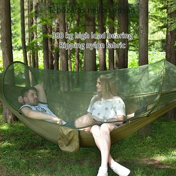 Kemping függőágy kültéri borulásgátló nyári egy- és kétszemélyes kempingtárgy szúnyoghálóval háztartási szúnyogvédelmi hinta függőágy