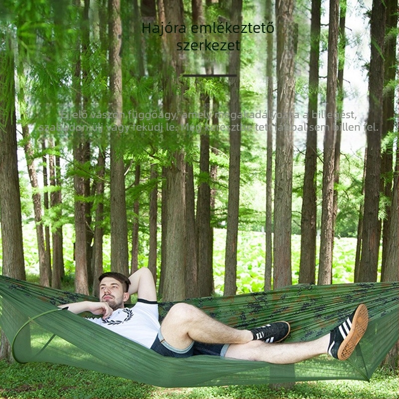 Kemping függőágy kültéri borulásgátló nyári egy- és kétszemélyes kempingtárgy szúnyoghálóval háztartási szúnyogvédelmi hinta függőágy