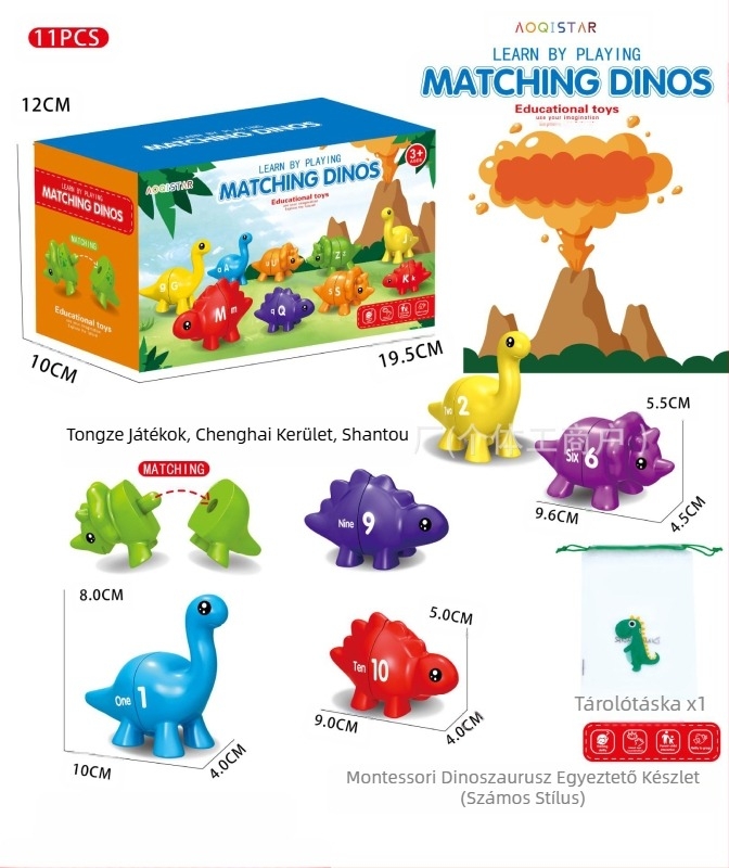 Határokon átnyúló gyermekek korai nevelése dinoszaurusz betűillesztő játék számszámolás mintaillesztés felvilágosodás kognitív tanítási segédeszközök nagykereskedelem