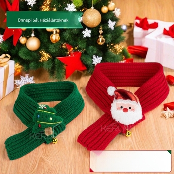 Kisállat újévi gyapjú kutya macska sál ünnepi karácsonyi ruha téli meleg kiskutya születésnapi kisállat sál