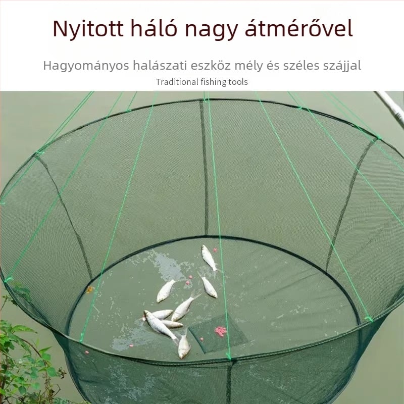 Horgászketrec garnélarák ketrec halháló nyitott összecsukható emelőháló mozgó háló halászháló homárháló halfogás mozgó Zheng kéz dobóháló