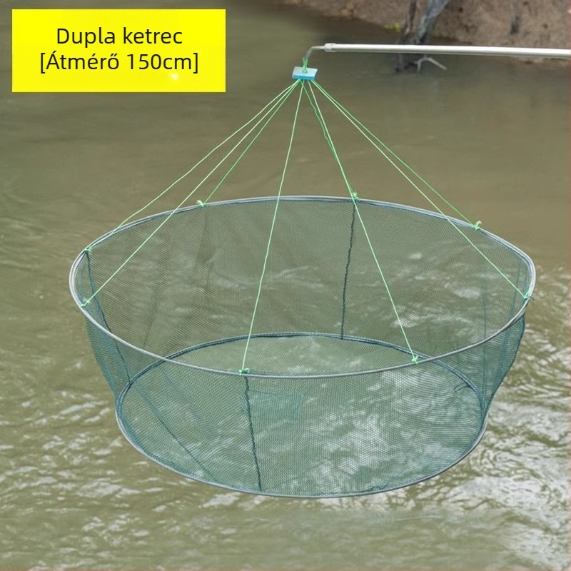 Horgászketrec garnélarák ketrec halháló nyitott összecsukható emelőháló mozgó háló halászháló homárháló halfogás mozgó Zheng kéz dobóháló