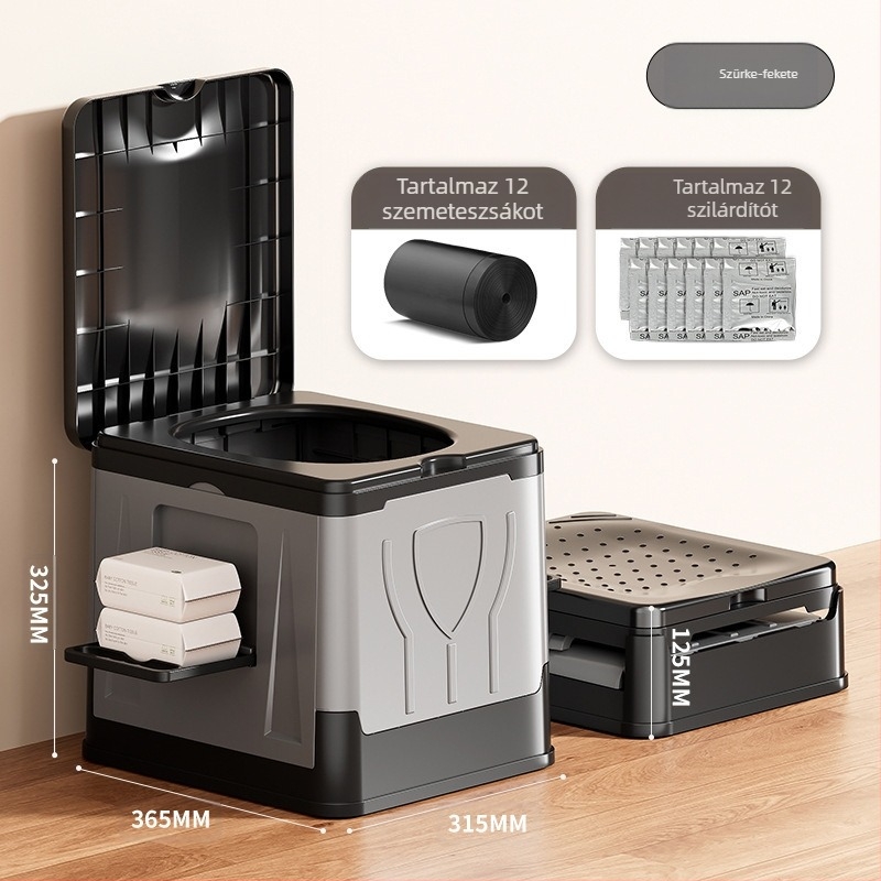 Autós összecsukható WC hordozható felnőtt önvezető kemping kültéri vészhelyzeti kikeményítő WC mobil WC