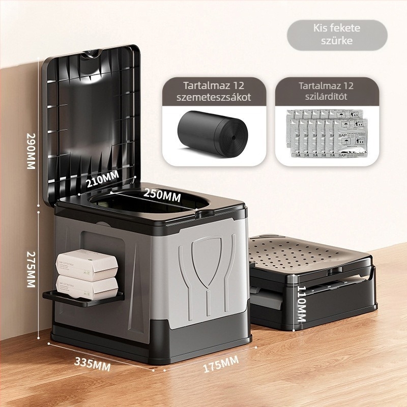 Autós összecsukható WC hordozható felnőtt önvezető kemping kültéri vészhelyzeti kikeményítő WC mobil WC