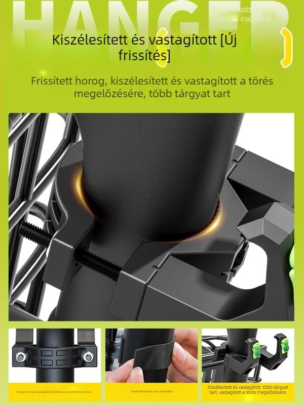 Elektromos autó akasztó elöl univerzális akkumulátoros kerékpár sisakhoz, akasztó csat, akasztó elektromos autó akasztó elöl