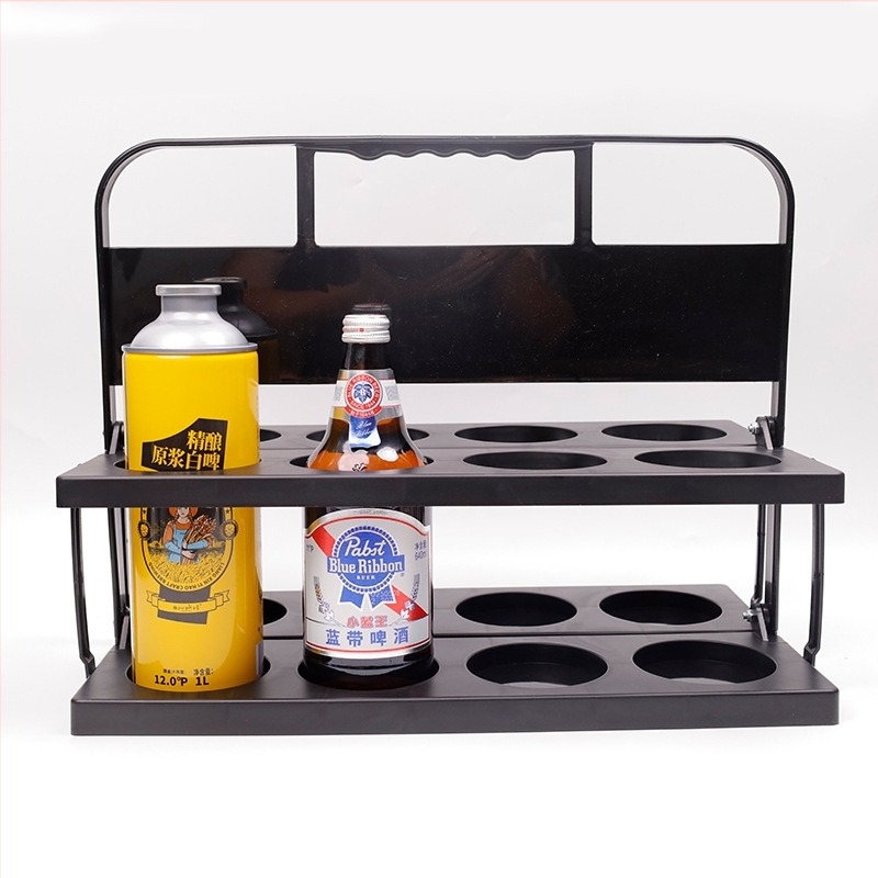 Raktáron lévő nagy lyukú, nyolclyukú, összecsukható bortartó, nyolcfejű, összecsukható sörtartó, hordozható italtartó, sport kulacstartó